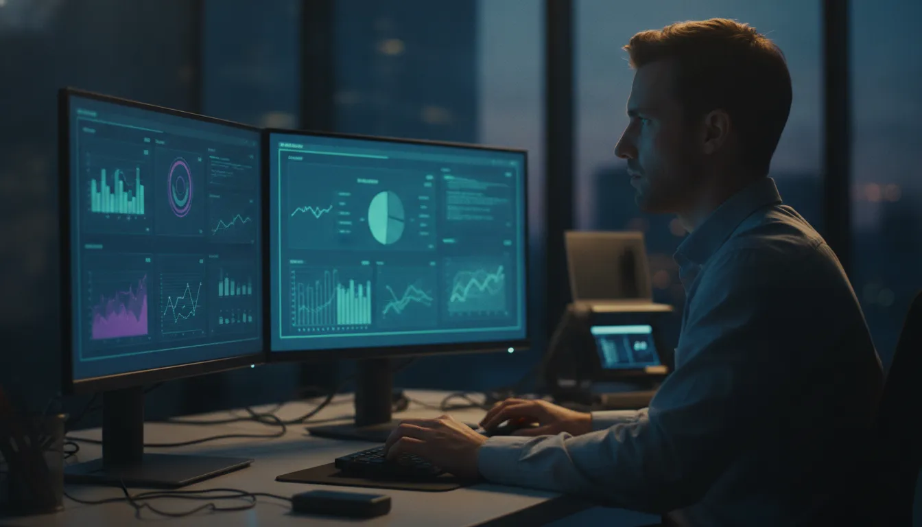 A data analyst configuring campaign measurement on screens