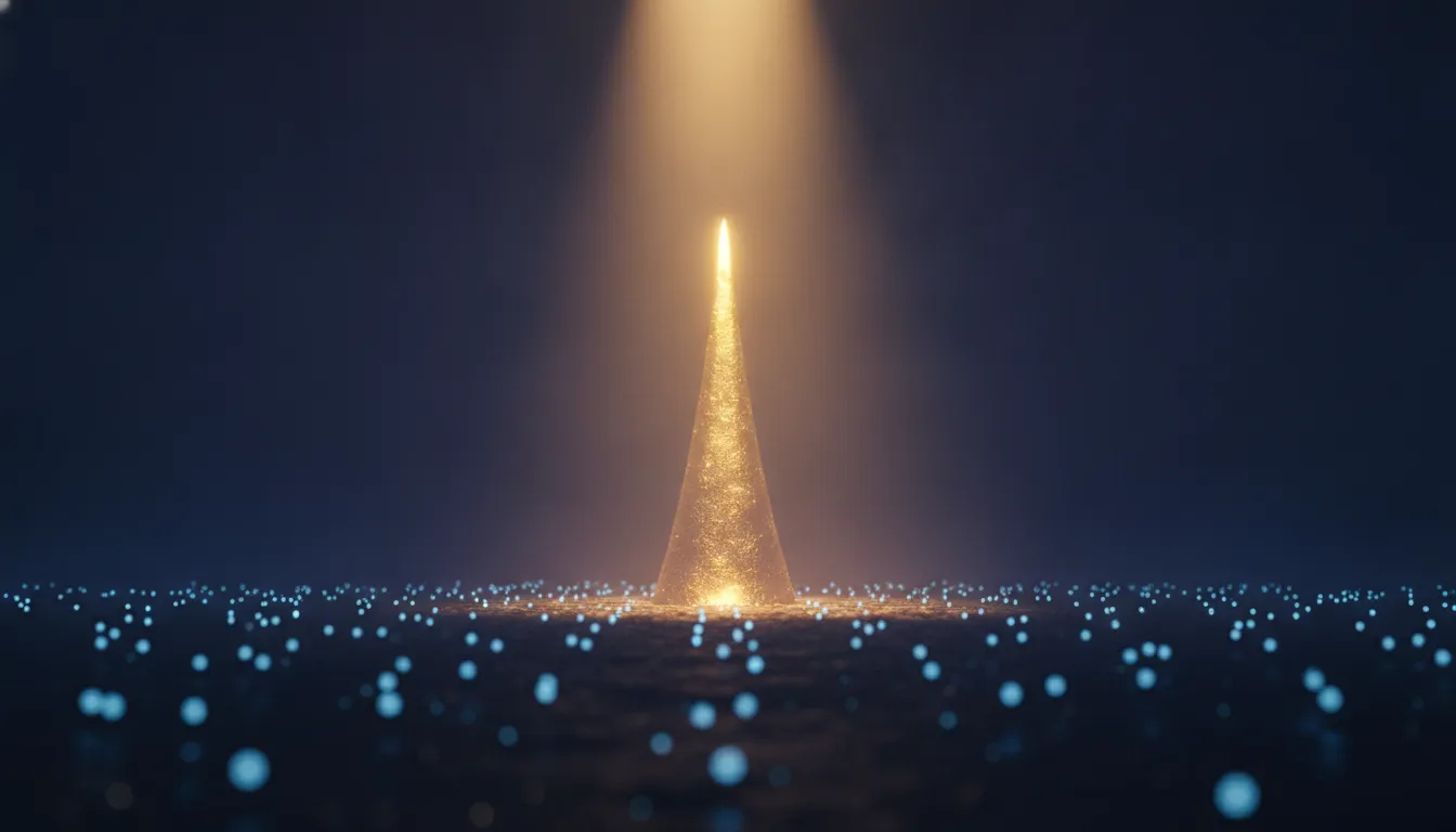 One brightly glowing marker standing out among dimmer ones