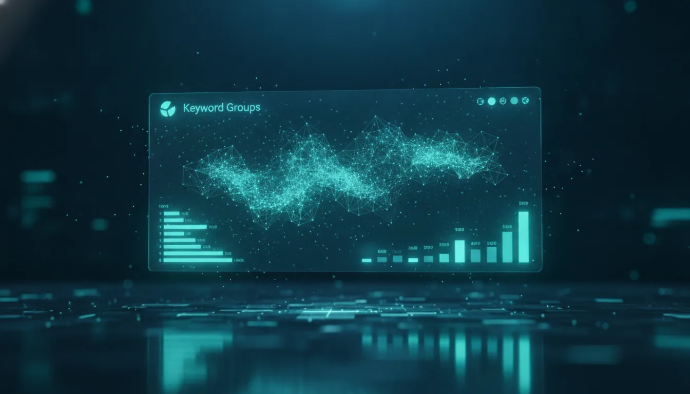 A glowing dashboard of app store optimization keyword data