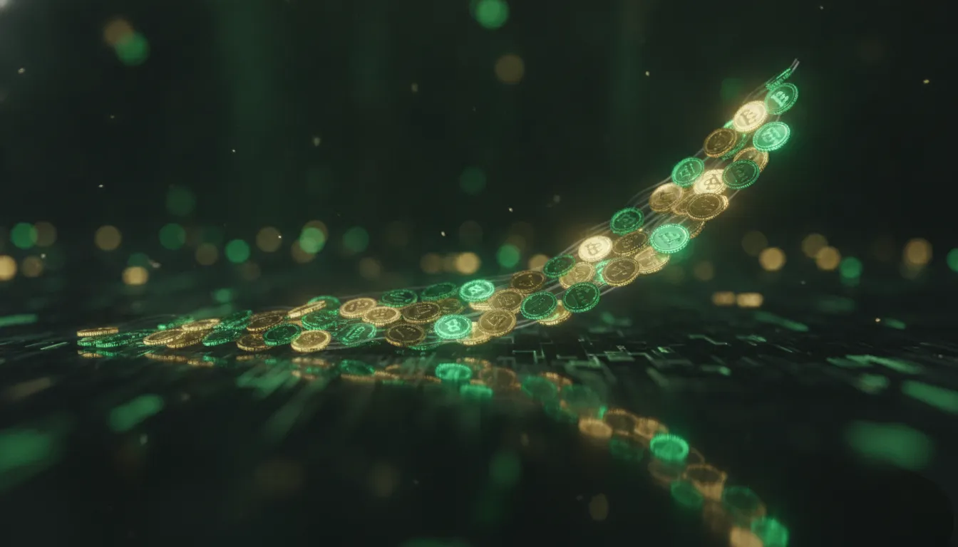 Glowing coins and a rising graph representing return on ASO investment