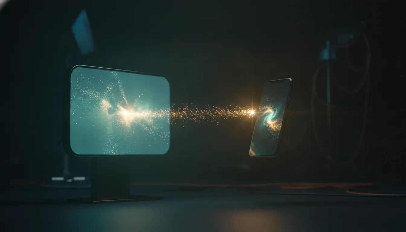 A glowing install flowing from an ad into a phone