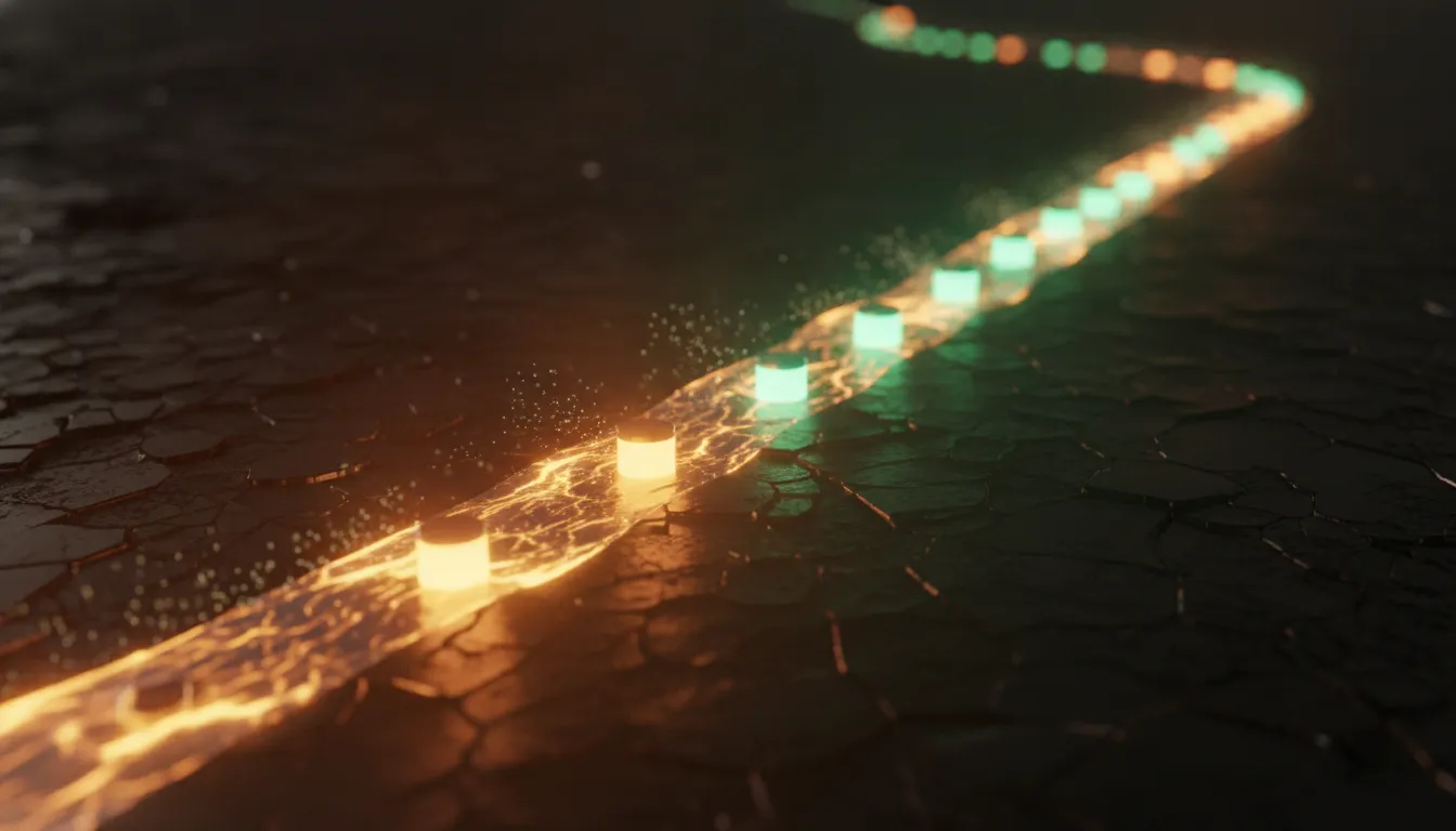 Glowing milestone events along a user journey path