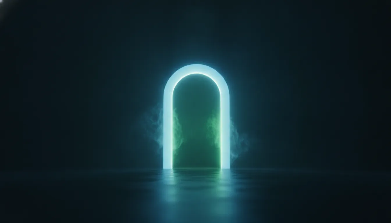 A glowing gateway representing a free entry tier