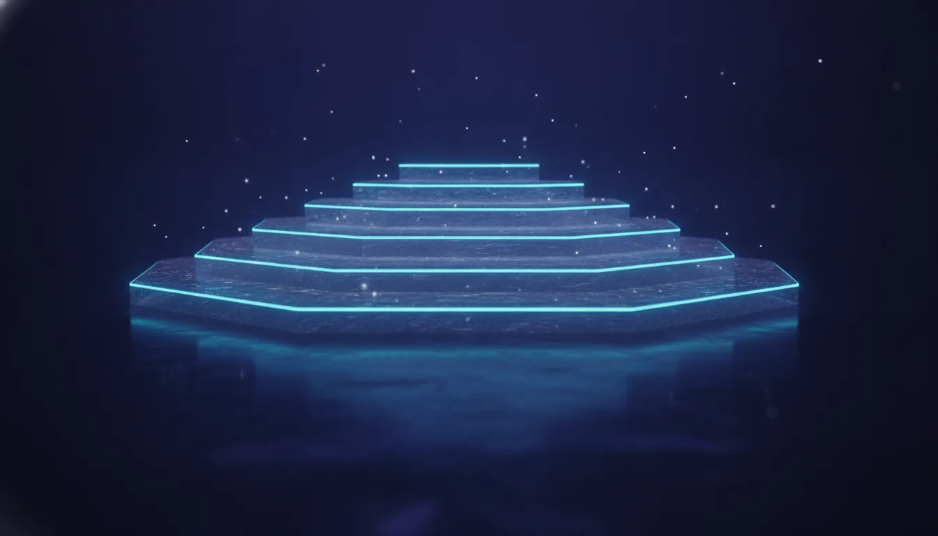 Layered glowing pricing tiers being decoded