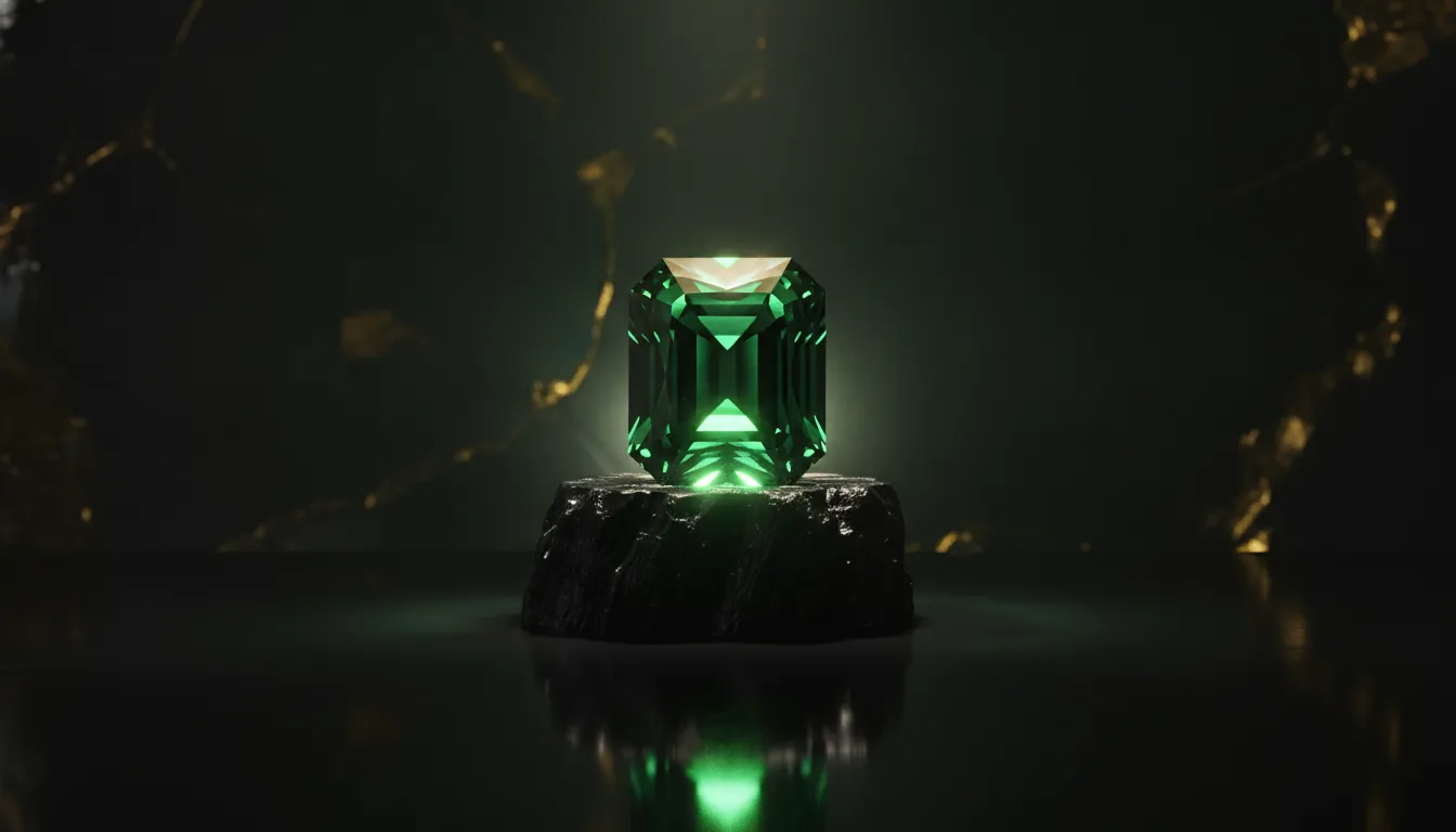 A polished glowing gem presented as a finished product