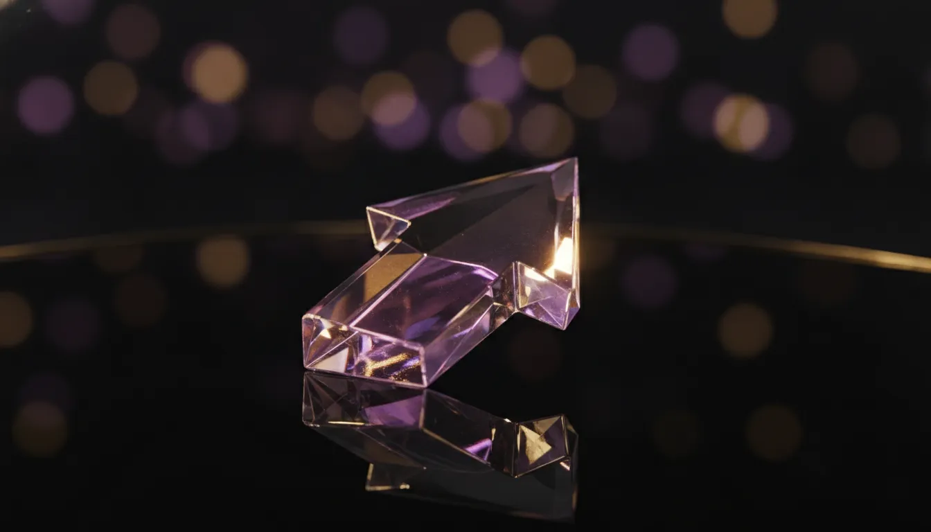 A crystal upward arrow symbolizing compounding app growth
