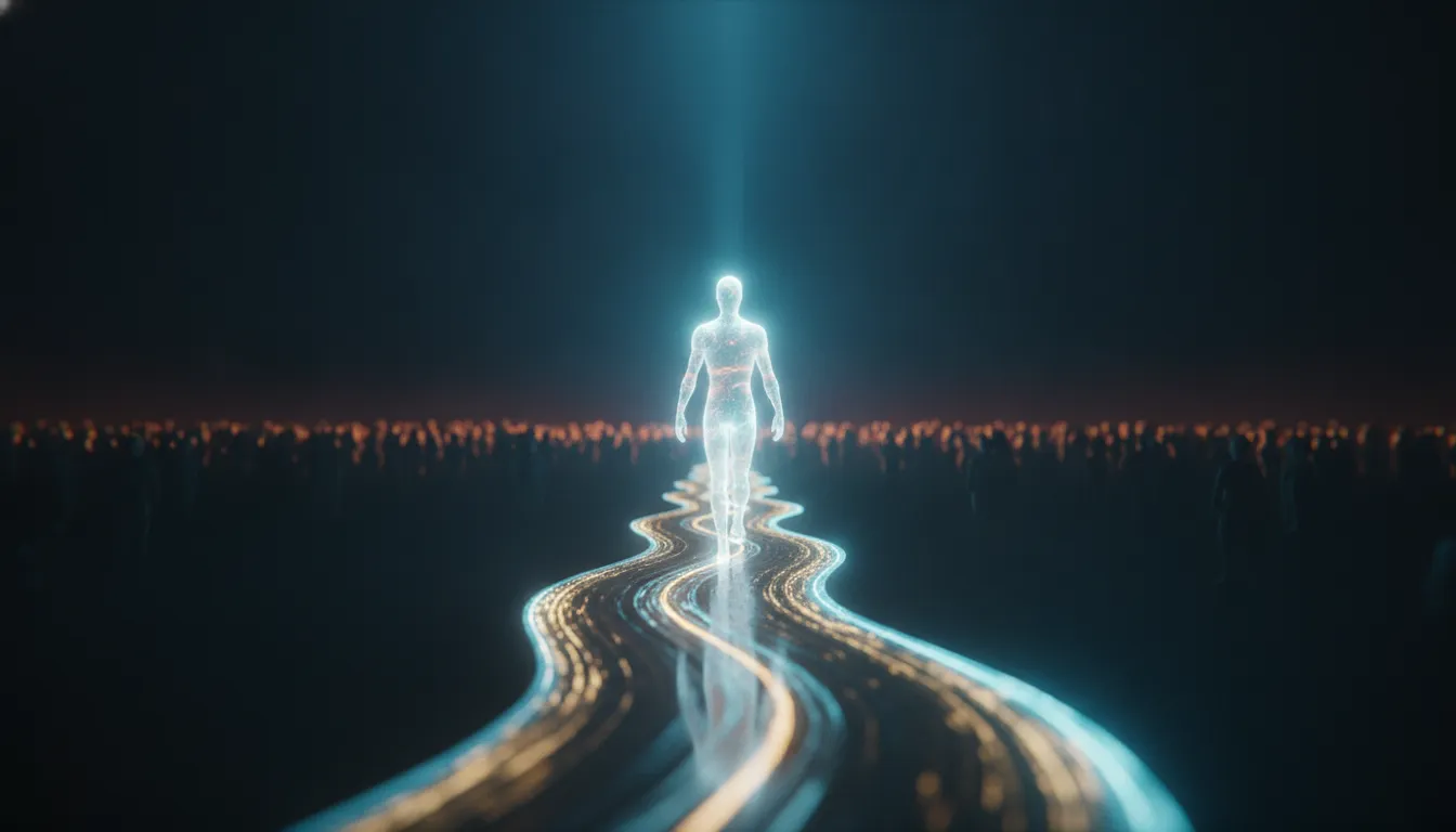 An early explorer reaching a new channel far ahead of the crowd