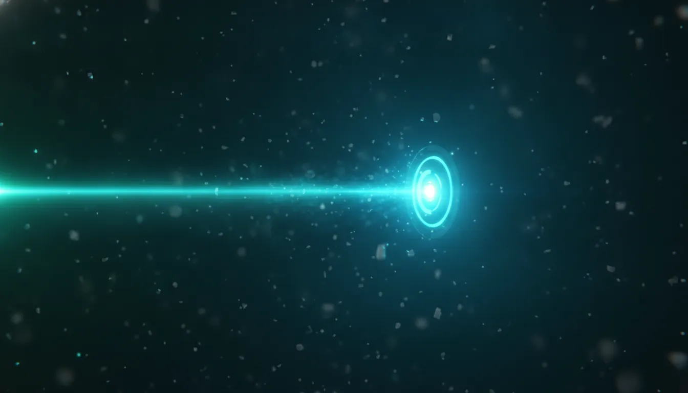 A precise glowing signal standing out against random noise
