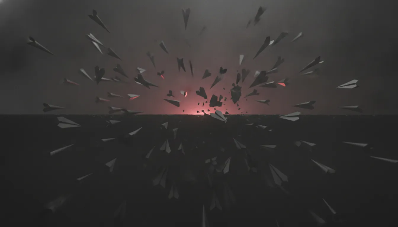 A chaotic spray of identical generic messages bouncing off a barrier