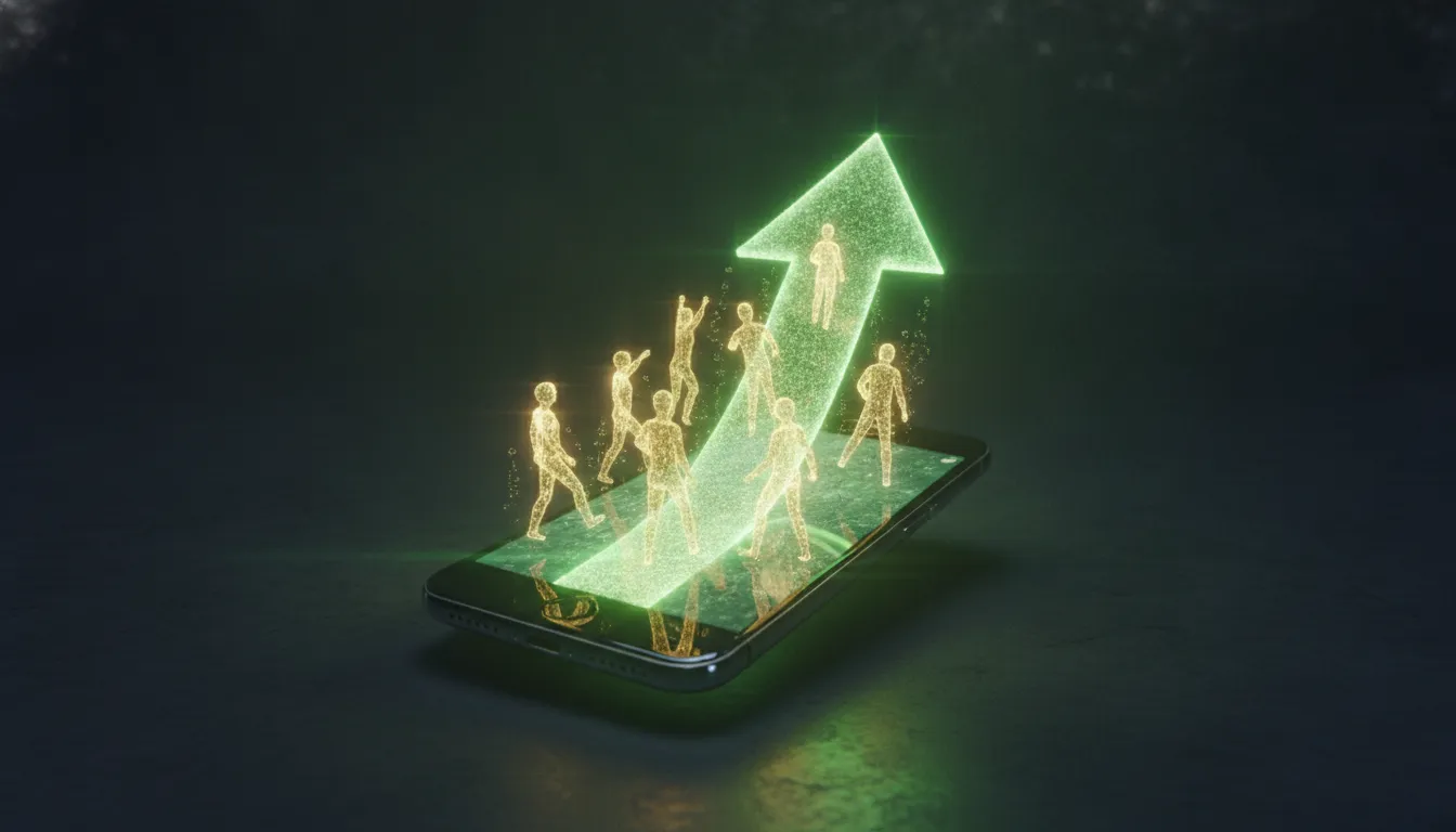 A mobile phone converting visitors into glowing growth