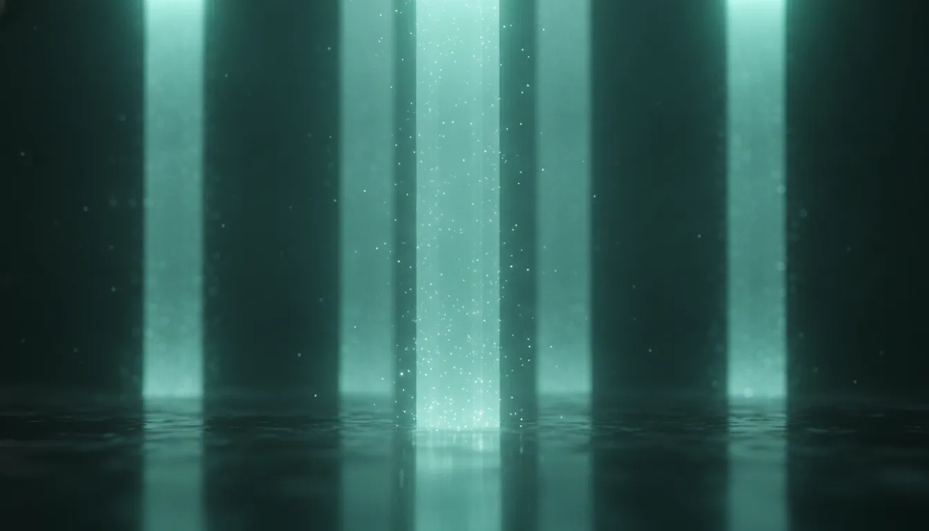 Glowing benefit pillars rising from measurement data