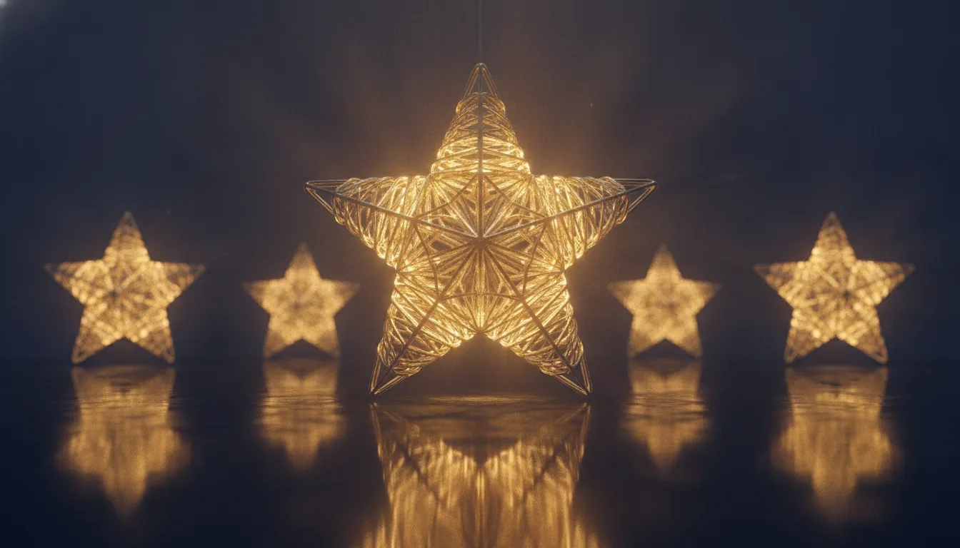 Glowing five-star marks of customer trust