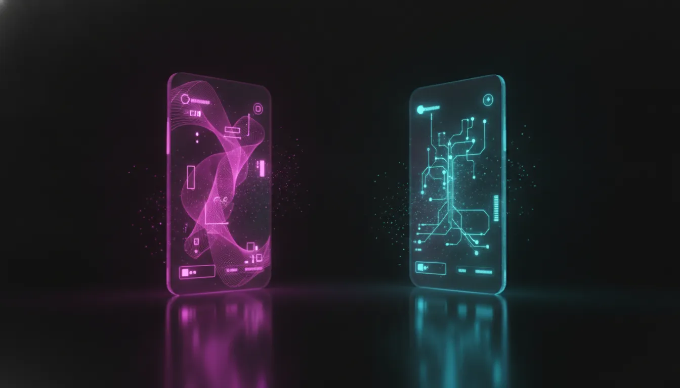 Two glowing app store creative variants compared