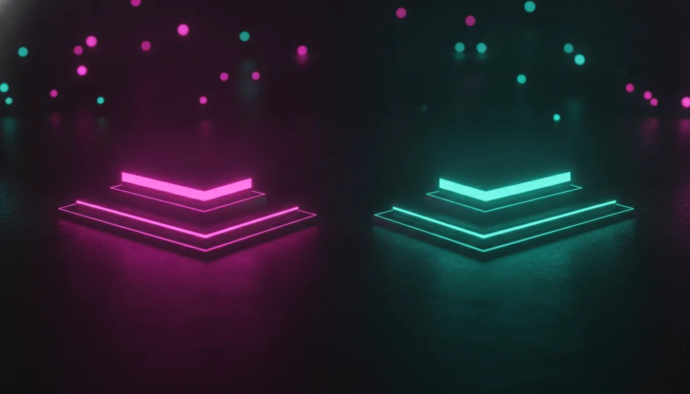 Two glowing pricing structures side by side