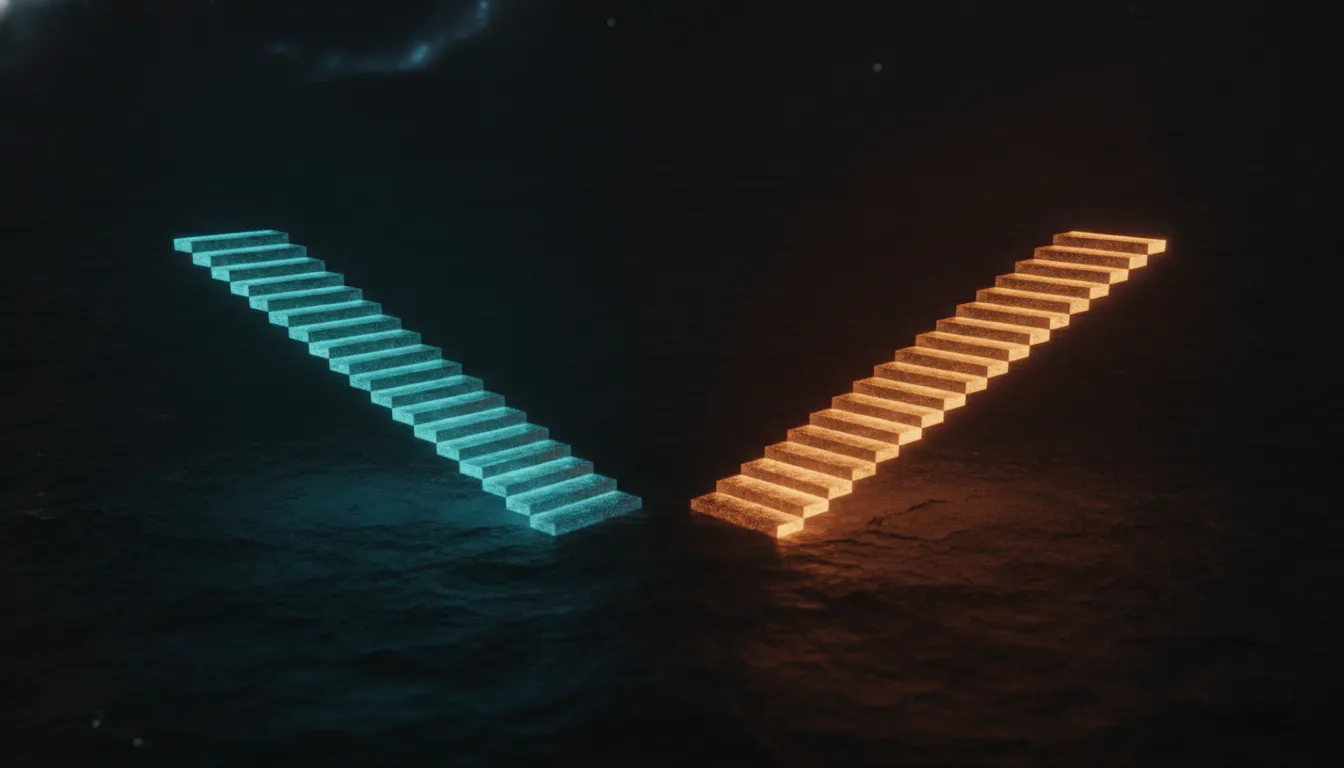 Two sets of glowing pricing tiers compared side by side